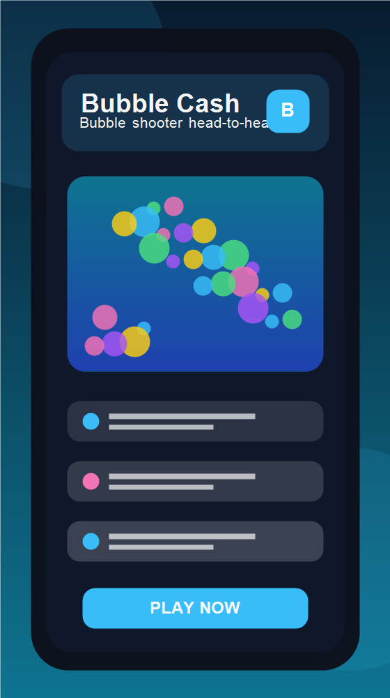 Bubble shooter head-to-head match with live opponent