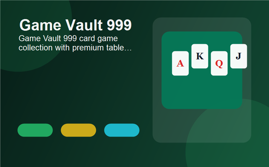 Game Vault 999 card game collection with premium table design
