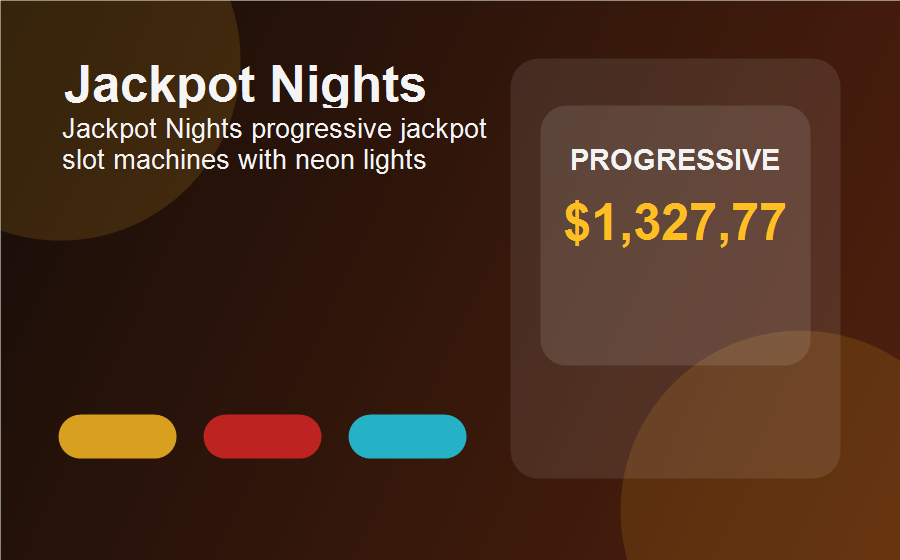 Jackpot Nights progressive jackpot slot machines with neon lights