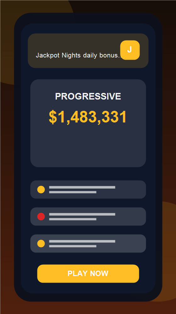 Jackpot Nights daily bonus collection and free coins screen